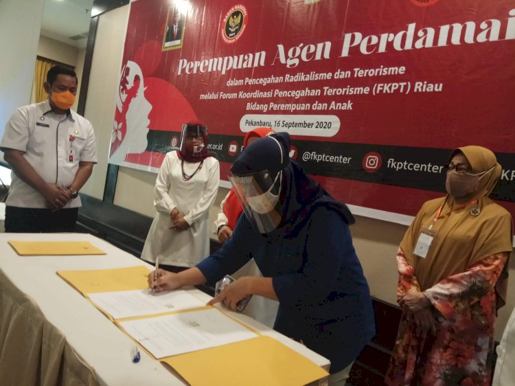 FJPI Riau Turut Tandatangani MoU Perempuan Agen Perdamaian