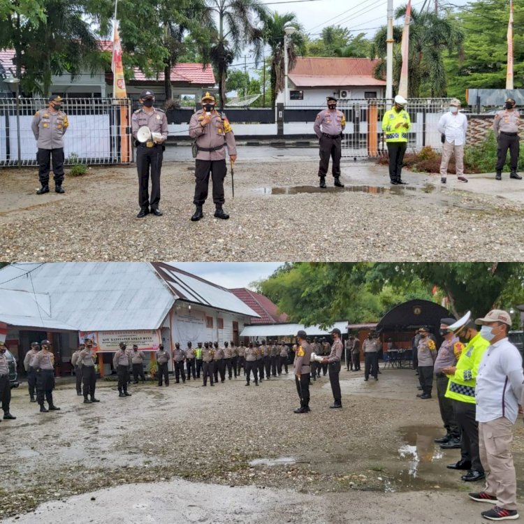 Kapolres Rohul Pimpin Apel Pengamanan Penetapan Bapaslon Bupati dan Wakil Bupati