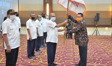 Pelantikan Pengurus SMSI Riau Terapkan Prokes Covid-19