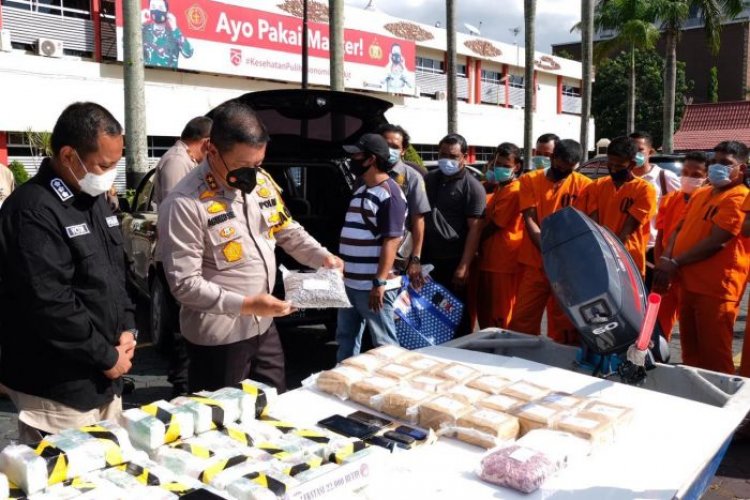 Operasi Sembilan Hari, Polda Riau Gagalkan Penyelundupan 94 Kilogram Sabu