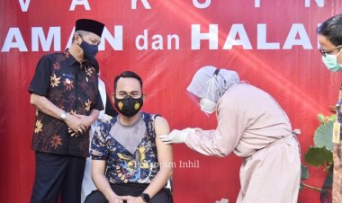 Bupati dan Wakil Bupati Inhil tal Masuk Daftar Penerima Vaksin Covid-19