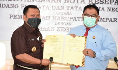 Pemda Kampar dan Kejari Kampar Tandatangani MoU Pengolahan Aset.