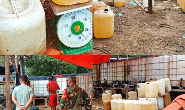 Babinsa Koramil 02 Rambah Dapati Diduga Gudang Penimbunan BBM Premium