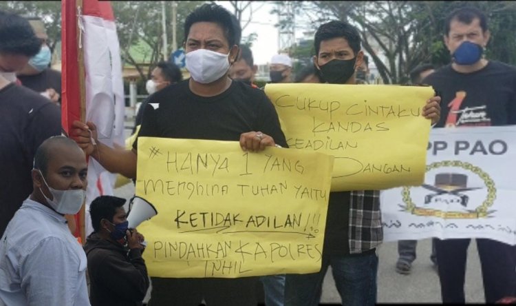 Aksi Demo Minta 'Keadilan', Polres Inhil Diduga Lakukan Kriminalisasi ke Ormas dan Poktan