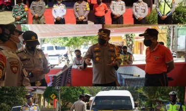 Kapolres Rohul Tinjau Enam Pos Penyekatan Mudik 