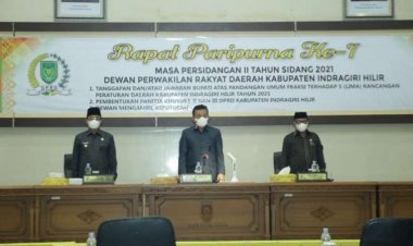 Bupati Inhil Hadiri Paripurna VII Masa Persidangan II