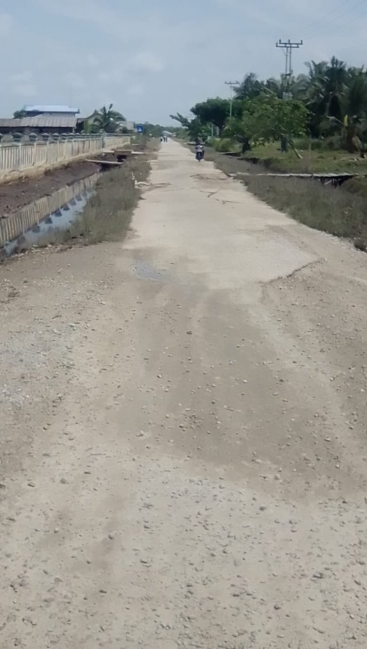 Warga Desa Kelemantan Keluhkan Kerusakan Jalan
