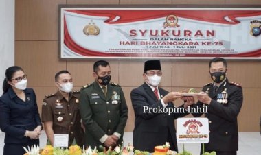 HUT Bhayangkara ke-75, Pemkab Inhil Harapkan Terus Bersinergi dengan TNI-Polri 