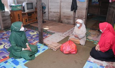 Ketua Dekranasda Siak Rasidah Alfedri Salurkan Bantuan Program Jumat Berbagi di Mempura