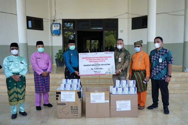 Pemkab Siak Terima Bantuan 200 Kotak Masker dari Bank Riau Kepri