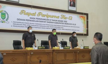 DPRD Inhil Gelar Paripurna ke-12 Masa Persidangan III Tahun Sidang 2021