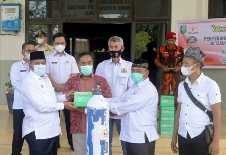 Pemkab Siak Terima 20 Tabung Oksigen dan 10 Regulator dari Kadin