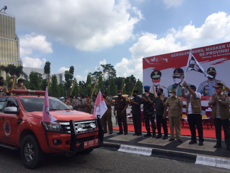 BNPB Luncurkan Gerakan Mobil Masker di Riau, 700 Ribu APD Dibagikan Gratis