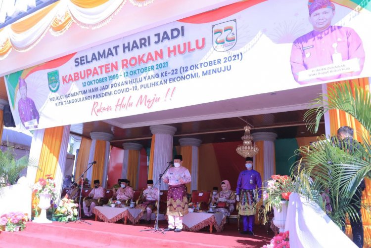 Wujudkan Rokan Hulu yang Lebih Baik dan Maju, Bupati Sukiman Pimpin Upacara Peringatan HUT Rohul ke-22