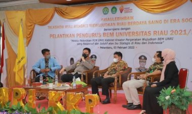 Hadir di Pelantikan BEM Unri, Kapolda Riau Janji Berangus Praktik Prostitusi Hingga Berantas Narkoba