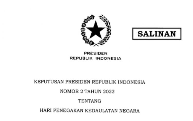 Presiden Jokowi Tetapkan 1 Maret Sebagai Hari Penegakan Kedaulatan Negara