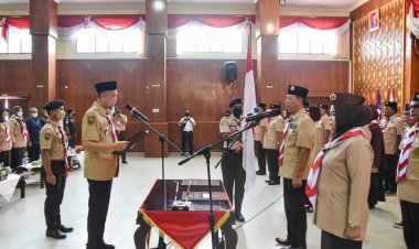 Walikota Dumai Lantik Pengurus dan LPK Kwarcab Kota Dumai, Ini Arahannya