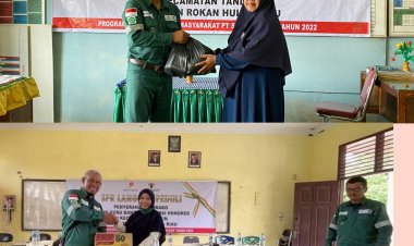 SPR Langgak Serahkan Bantuan Sembako untuk Guru Bantu dan Tenaga Honorer di Tandun