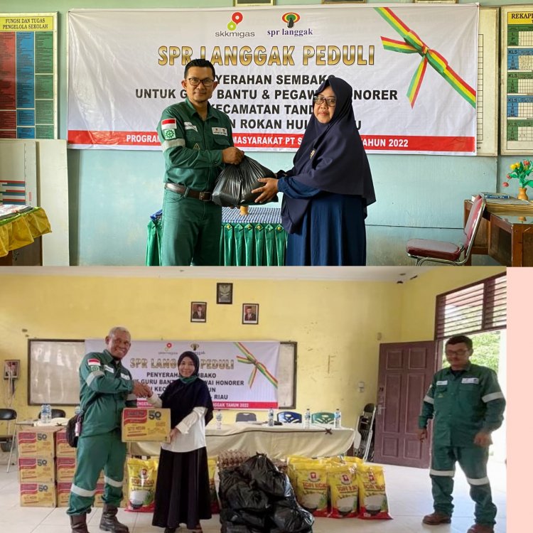 SPR Langgak Serahkan Bantuan Sembako untuk Guru Bantu dan Tenaga Honorer di Tandun