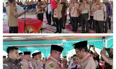 Ketua Kwarda Riau Lantik Mabicab Gerakan Pramuka Pelalawan