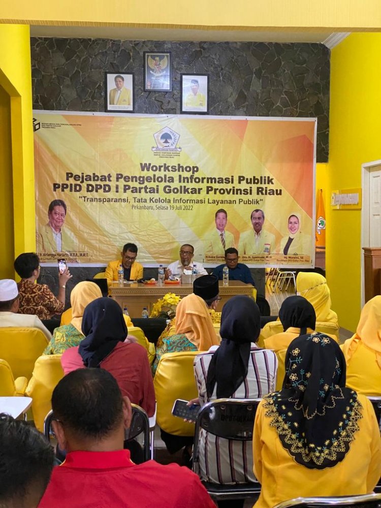 DPD I Golkar Riau Gelar Workshop Pejabat Pengelola Informasi Publik