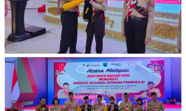 Lepas Kontingen Jamnas XI, Gubernur Riau Minta Promosikan Wisata dan Budaya Daerah 