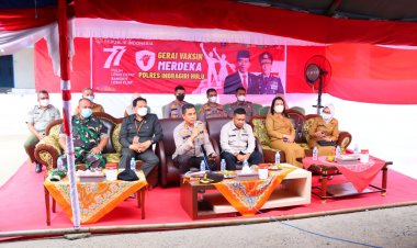 Kapolres Inhu Zoom Meeting Vaksinasi Merdeka dengan Kapolda Riau