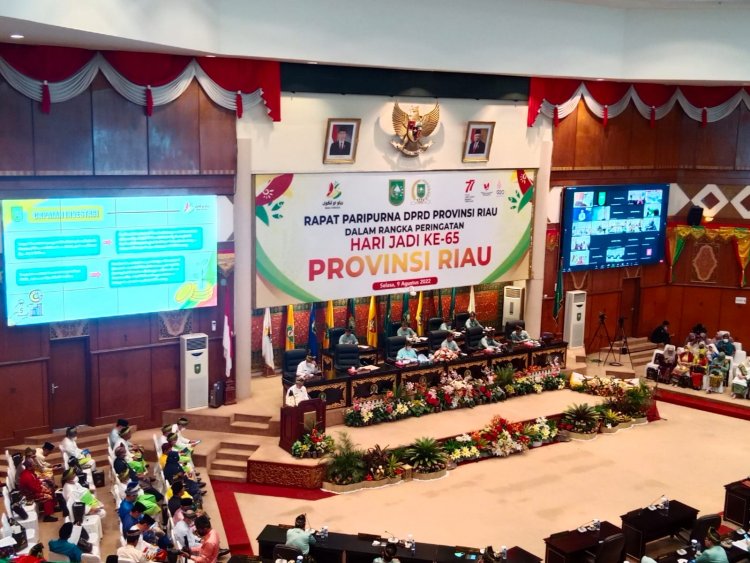 Peringatan Hari Jadi Provinsi Riau ke-65, DPRD Riau Gelar Rapat Paripurna