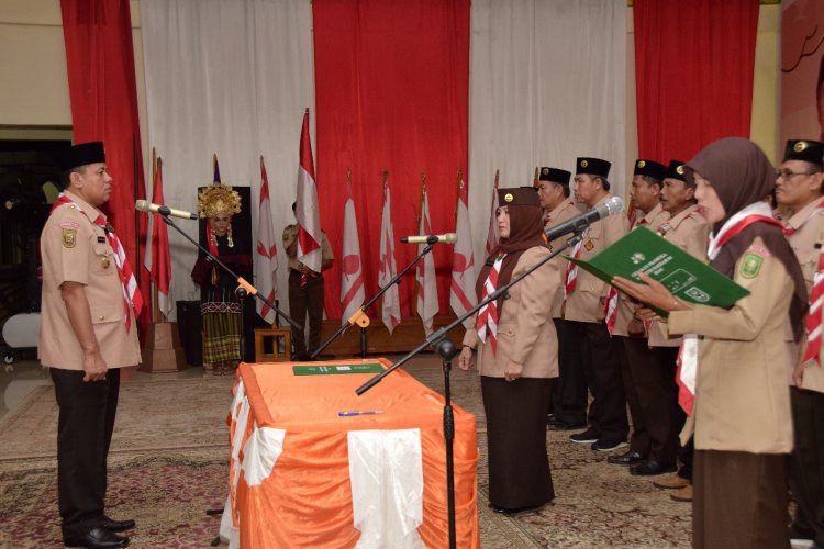Pengurus Kwarcab dan LPK Pramuka Kuansing Dilantik, Diminta Tingkatkan Kualitas dan Kuantitas
