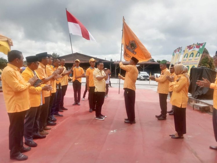 Nama Airlangga Hartato, Syamsuar dan Indra Gunawan Menggema di Pelantikan PK Golkar Tualang