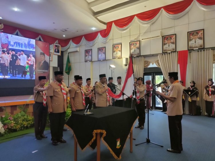 Kamsol Dilantik Sebagai Ketua Mabicab Gerakan Pramuka Kampar 2022-2027