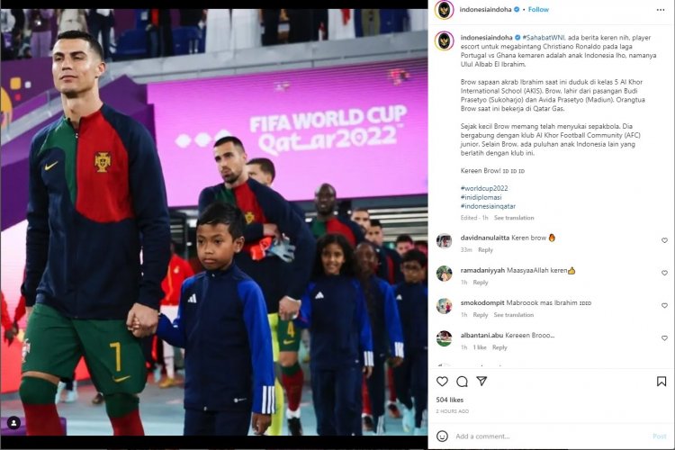 Anak Indonesia Jadi Pendamping Cristiano Ronaldo Masuk Lapangan di Piala Dunia 2022