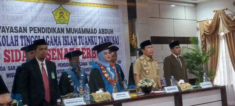 32 Lulusan STAI Tuanku Tambusai Pasir Pengaraian XIII Diwisuda, Ini Pesan Bupati