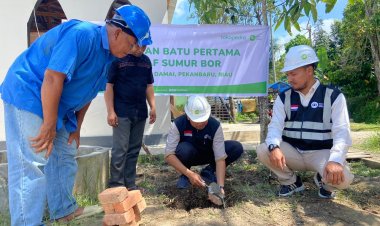 Peletakan Batu Pertama Wakaf Sumur Bor di Pondok Pesantren Ashabul Quran Riau dari Tokopedia dan IZI