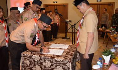 Pertama di Riau, Saka Adhyasta Pemilu Kwarcab Pekanbaru Resmi Dilantik