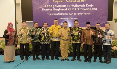 Pemkab Bengkalis Hadiri Rakor Kepegawaian Menjaga Netralitas ASN di Tahun Politik