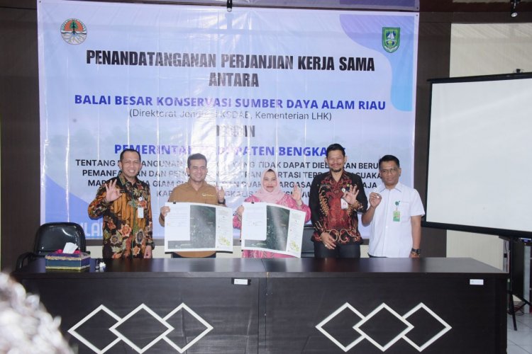 Bupati Bengkalis Tandatangani Perjanjian Kerjasama dengan Kepala BKSDA Riau