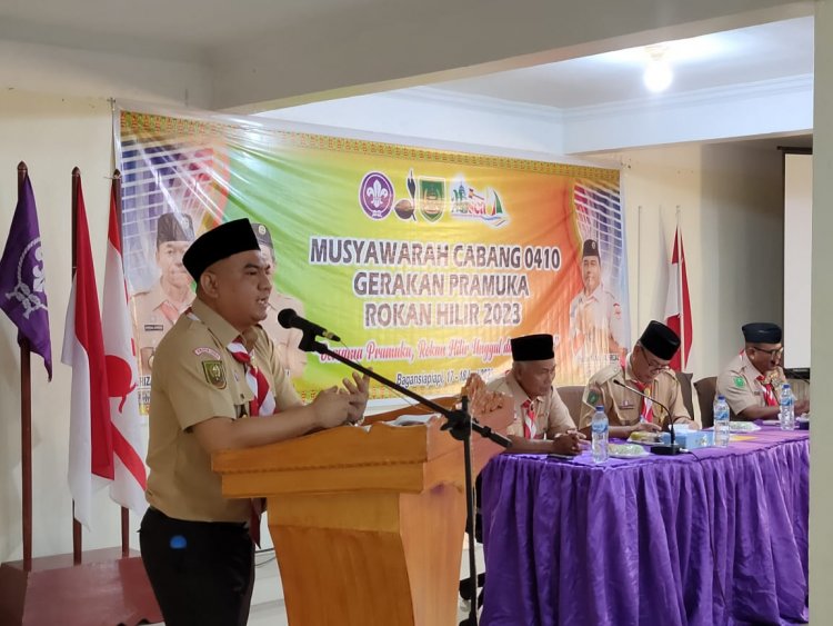 Kwarcab Rohil Gelar Musyawarah, Kakwarda Riau: Ayo Jadikan Gerakan Pramuka Sebagai Ladang Pengabdian