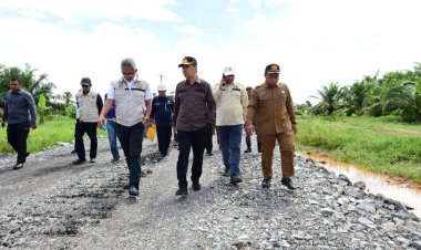 Gesa Pembangunan, Gubernur Syamsuar Tinjau Jalan Kubu - Bagansiapiapi Rohil