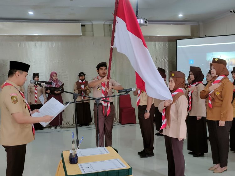 Masykur Tarmizi Lantik Mabi, Pimpinan, Pamong dan Instruktur Saka POM, Ini Pesannya