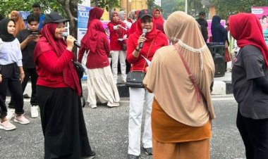 Bagikan Vitamin Fe, DP3AP2KB Provinsi Riau Gelar Penyuluhan Pencegahan Stunting di Car Free Day Pekanbaru