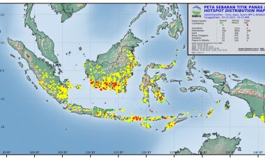 1.262 Titik Panas Muncul di Sumatera, Riau Ada 21 titik panas. Ini Penyebarannya