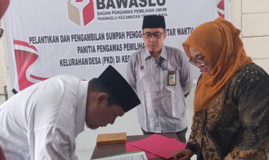 Panwaslu Tenayan Raya Lantik PAW PKD Industri Tenayan