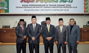 DPRD Inhil Paripurna Masa Persidangan III Tahun 2023, Bupati Inhil Umumkan Pengunduran Diri