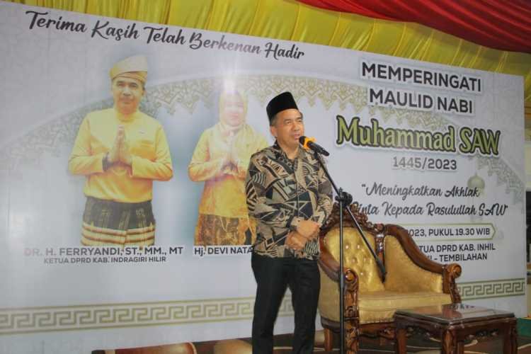 Ketua DPRD Inhil Peringati Maulid Nabi Muhammad SAW, Ajak Umat Muslim Mentauladani Rasullullah