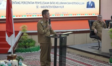 Bupati Rohil Pimpin Rapat Pejabat Pemda Percepatan Penyelesaian Batas Kelurahan dan Kepenghuluan