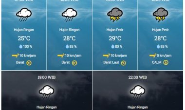 Prakiraan Cuaca BMKG Pekanbaru: Riau akan Cerah hingga Berawan Potensi Hujan Sore hingga Malam Hari