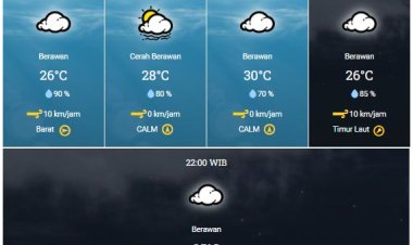 BMKG Keluarkan Peringatan Dini Waspadai Hujan Lebat yang Disertai Petir dan Angin Kencang di Sebagian Wilayah Riau Hari Ini