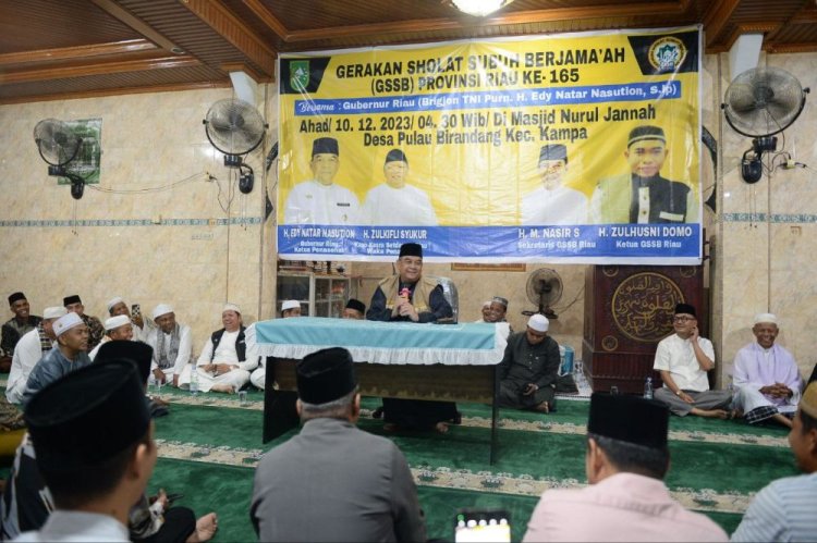 GSSB di Masjid Nurul Jannah Kampar, Gubri Edy Nasution Ajak Masyarakat Salat Berjemaah