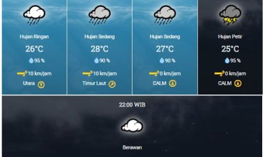 Prakiraan Cuaca BMKG, Riau Berpotensi Diguyur Hujan hingga Malam Hari, Waspadai Petir dan Angin Kencang